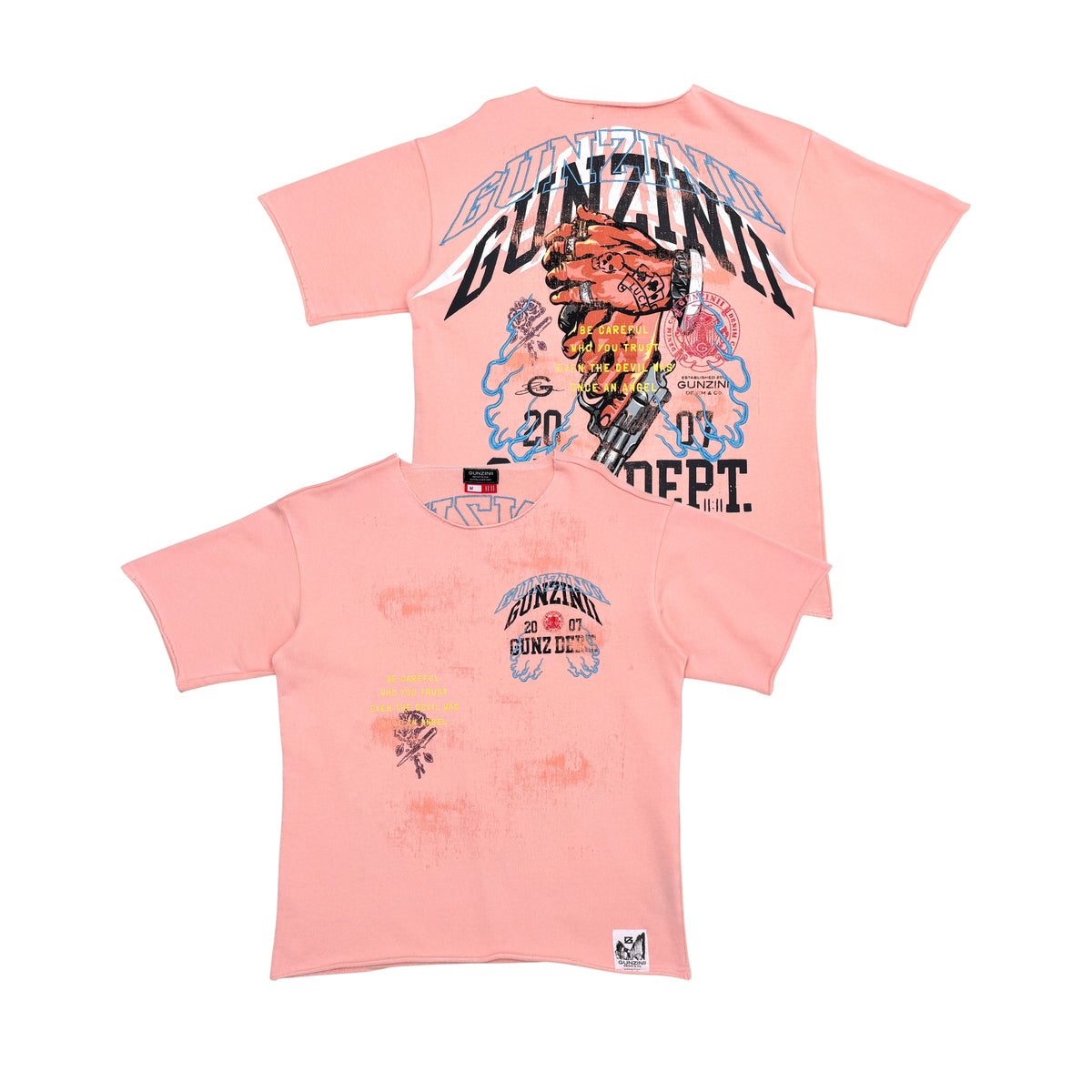 GUNZINII / PINK GUN IN HAND TEE