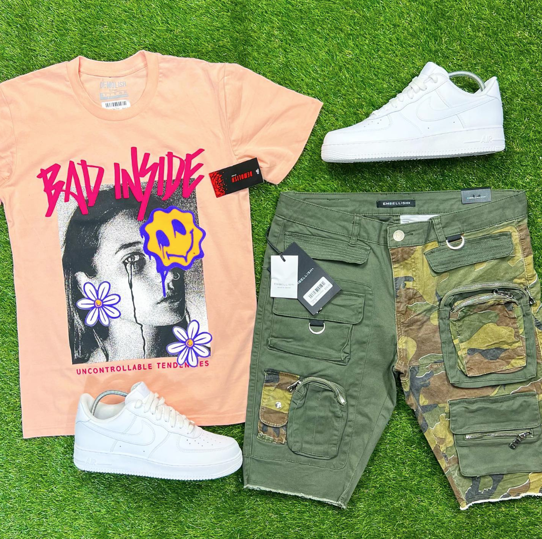 Bad Inside Tee (Pale Pink/Multi) /B7