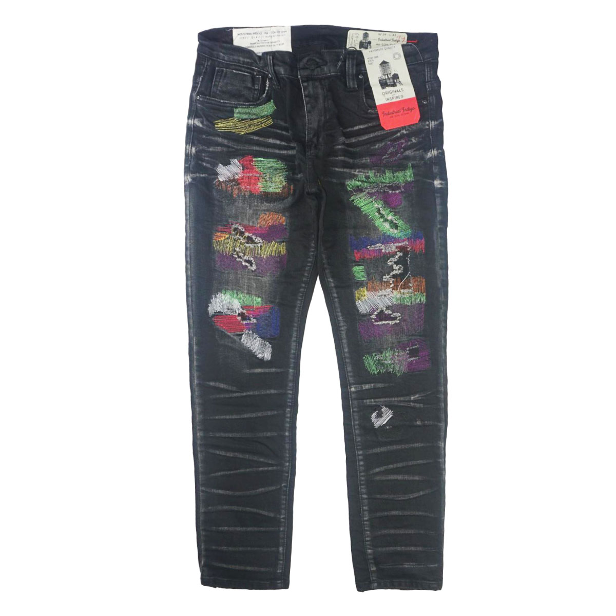 Destroyed Stitched Multi Denim (Blk Wash) / C9