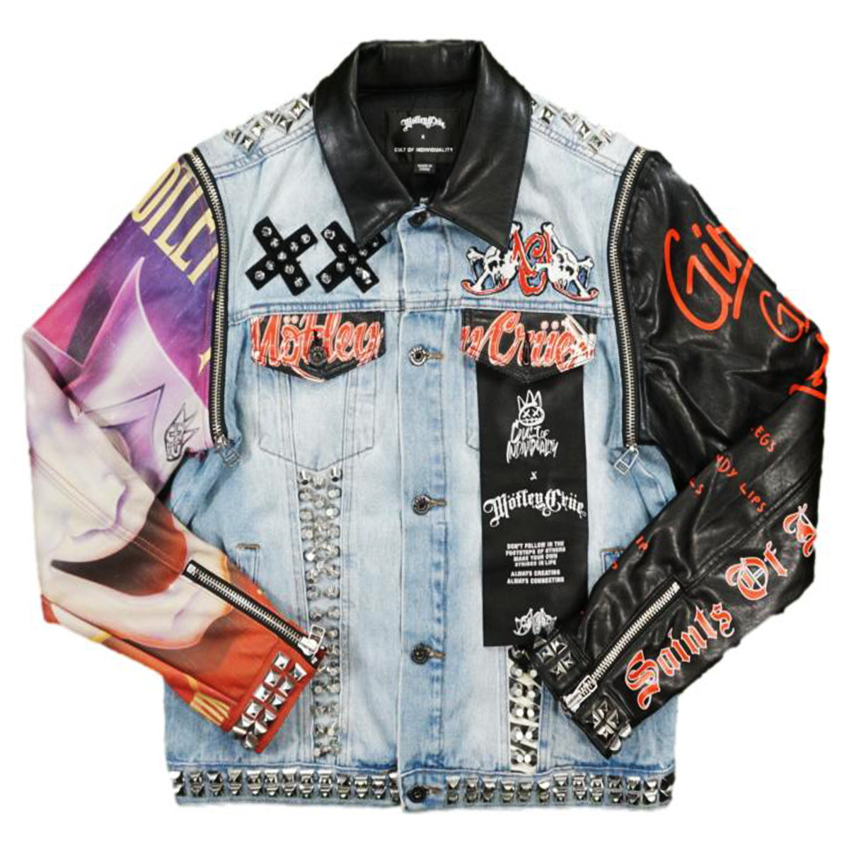 Motley Crue Studded Denim Jacket (Multi) /C7