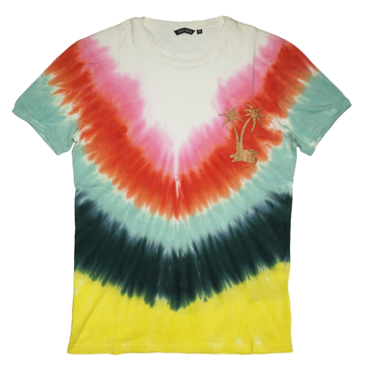 Girocollo Palm Tye Dye Tee (Org/Yllw/Grn)